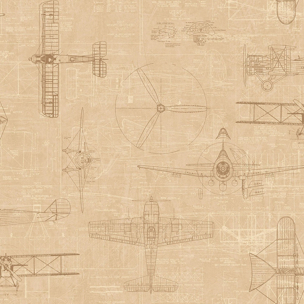 JP31205 Earhart illustration wallpaper from the Journeys collection by Seabrook Designs