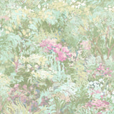 FI70702 green brushstroke garden botanical wallpaper from the French Impressionist collection by Seabrook Designs