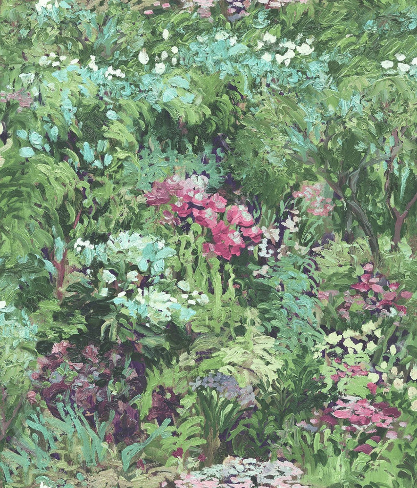 French Impressionist Brushstroke Garden Botanical Unpasted Wallpaper