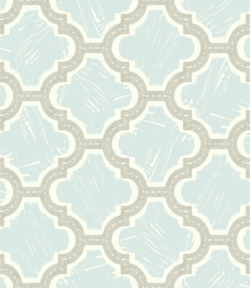 FA40408 racetrack ogee kids wallpaper from the Playdate Adventure collection by Seabrook Designs