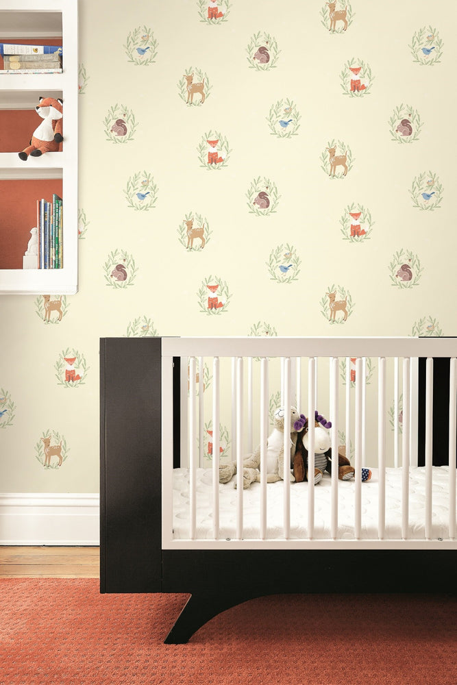 FA41107 kids animal nursery wallpaper from the Playdate Adventure collection by Seabrook Designs