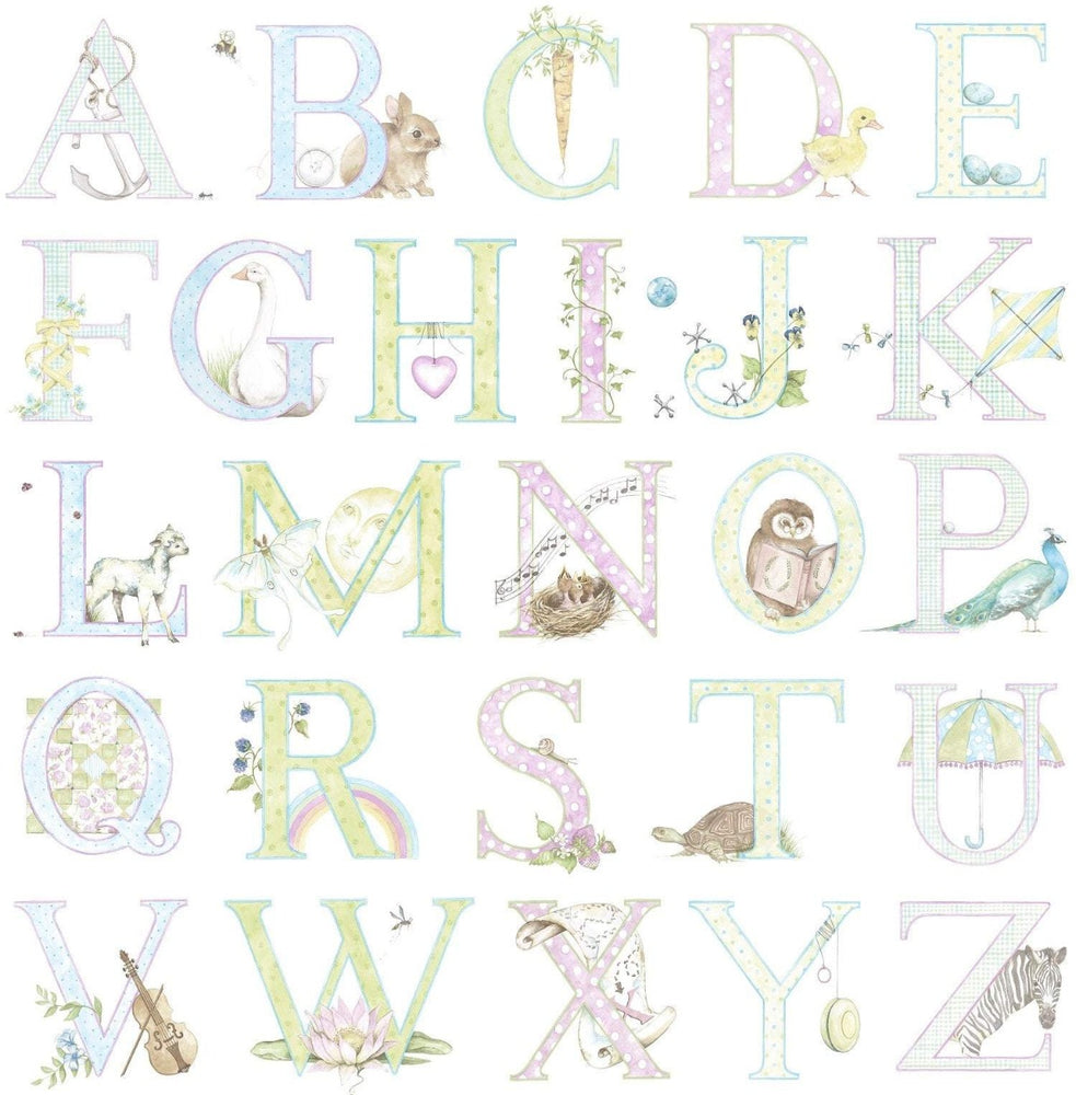 DA62009 alphabet nursery wallpaper from the Day Dreamers collection by Seabrook Designs