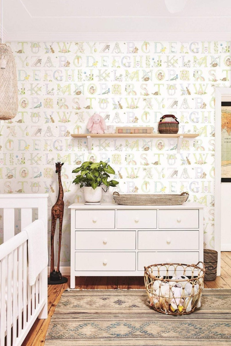 Neutral Baby Nursery Wallpaper