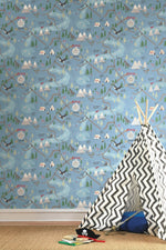 FA41902 campground nursery wallpaper bedroom from the Playdate Adventure collection by Seabrook Designs