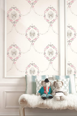 FA41408 flutter butterfly kids wallpaper nursery from the Playdate Adventure collection by Seabrook Designs