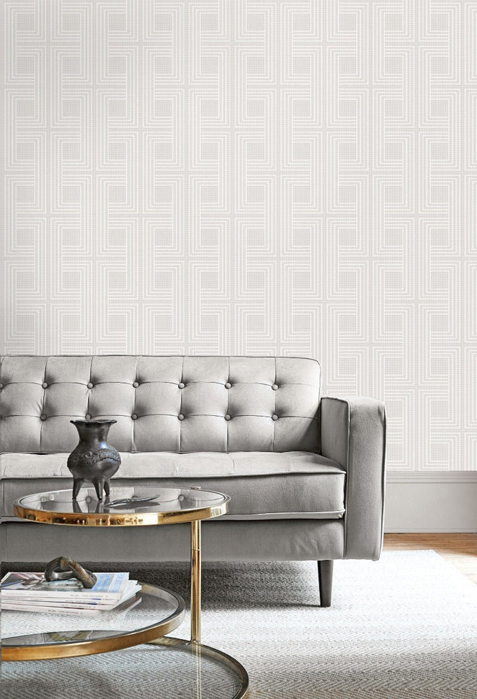 AW71600 interlocking squares geometric wallpaper decor from the Casa Blanca 2 collection by Collins & Company