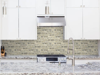 Distressed Faux Neutral Brick Peel and Stick Removable Wallpaper