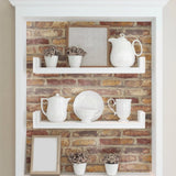 Red Faux Rustic Brick Peel and Stick Removable Wallpaper