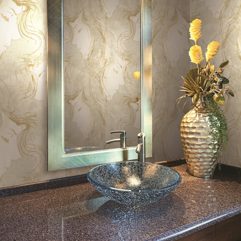 
                  
                    AV50108 Chadwick art nouveau wallpaper bathroom from the Avant Garde collection by Seabrook Designs
                  
                