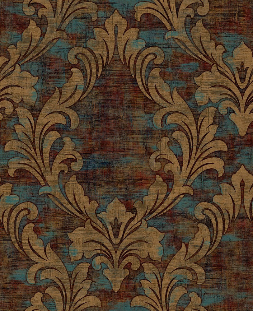 AV50701 Kepler damask traditional wallpaper from the Avant Garde collection by Seabrook Designs