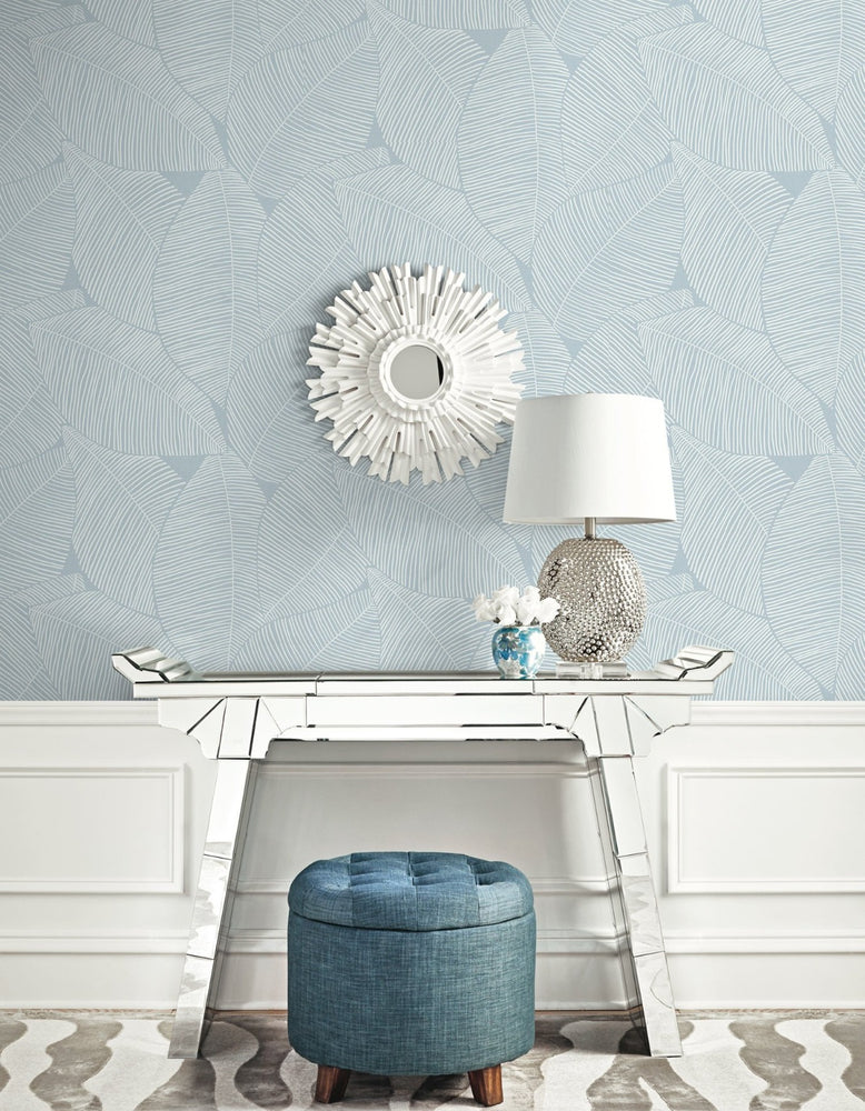 MB31302 table magnolia leaf coastal wallpaper from the Beach House collection by Seabrook Designs