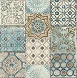 RN71402 Nevaeh faux moroccan tile wallpaper from Say Decor