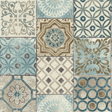 RN71402 Nevaeh faux moroccan tile wallpaper from Say Decor