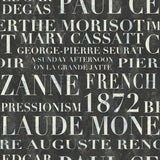 Text wallpaper FI70302 from the French Impressionist collection by Seabrook Designs