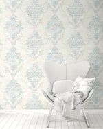 FI71008 damask wallpaper decor from the French Impressionist collection by Seabrook Designs