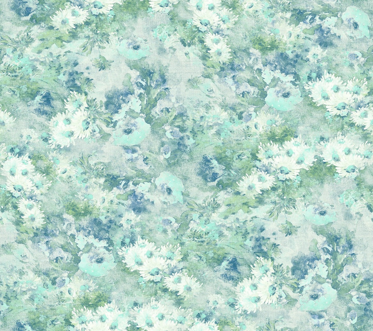 French Impressionist Daisy Fields Floral Unpasted Wallpaper – Say