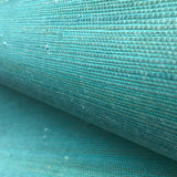 Natural Jute Teal Grasscloth Wallpaper