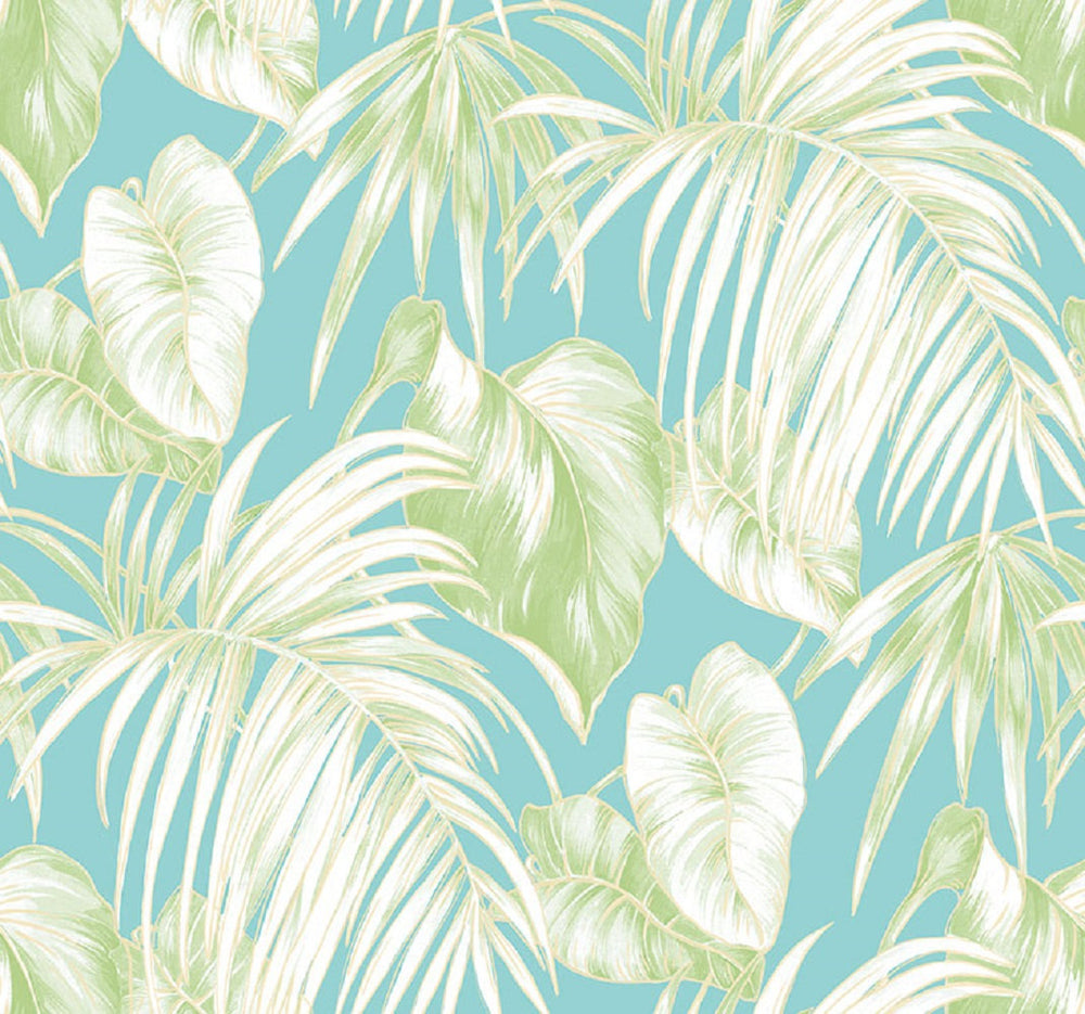 TA21602 dominica tropical leaf wallpaper from the Tortuga collection by Seabrook Designs