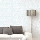 RL60902 blue mindy marbled wallpaper from the Retro Living collection by Seabrook Designs