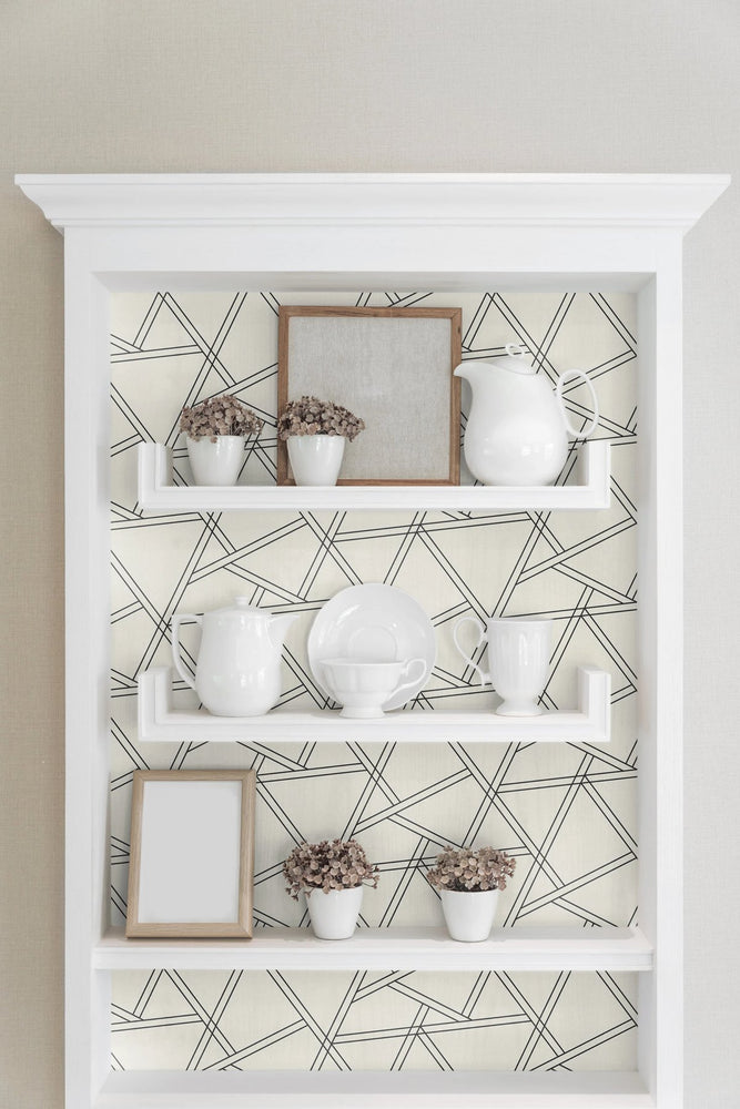Railroad Geometric Peel and Stick Removable Wallpaper