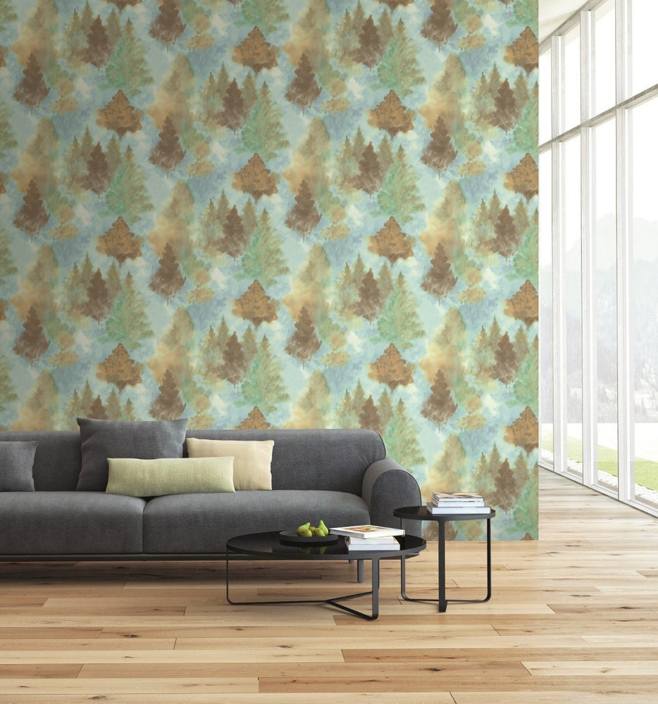 AH41206 soft landscape tree wallpaper decor from the L'Atelier de Paris collection by Seabrook Designs