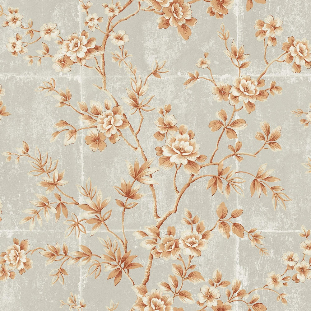 AI41901 great wall floral wallpaper from the Koi collection by Seabrook Designs