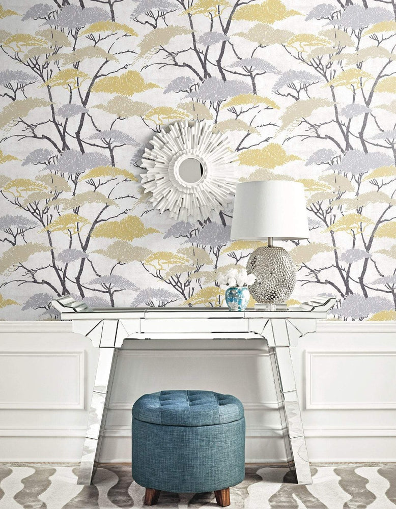 AI41403 confucius tree wallpaper decor from the Koi collection by Seabrook Designs
