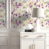 LG91409 Faravel watercolor floral wallpaper decor from the Lugano collection by Seabrook Designs