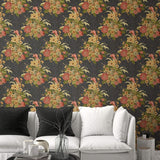 AI40000 dynasty floral wallpaper living room from the Koi collection by Seabrook Designs