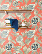 RY31206 calypso paisley leaf botanical wallpaper from the Boho Rhapsody collection by Seabrook Designs