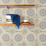 RY30706 mandala tile rustic wallpaper from the Boho Rhapsody collection by Seabrook Designs