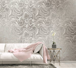 AW73923 oil and water abstract cork grasscloth wallpaper living room from the Casa Blanca 2 collection by Collins & Company