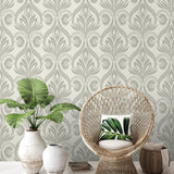 TA21008 bonaire retro damask wallpaper decor from the Tortuga collection by Seabrook Designs