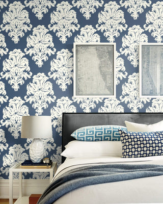 TA20101 montserrat damask wallpaper decor from the Tortuga collection by Seabrook Designs