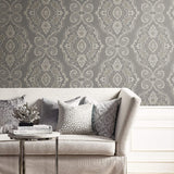 MB30300 nautical damask coastal wallpaper from the Beach House collection by Seabrook Designs