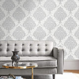 AW70806 puff damask wallpaper decor from the Casa Blanca 2 collection by Collins & Company