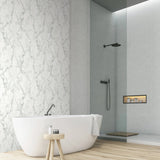 Faux Marble Silver Peel and Stick Removable Wallpaper