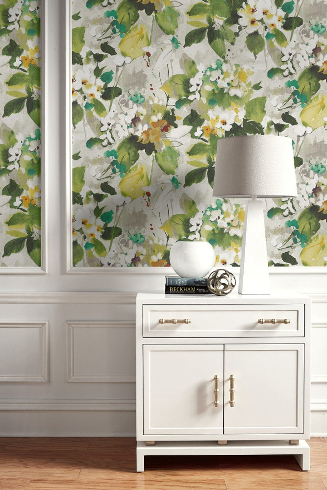 LG90304 Chambon floral wallpaper decor from the Lugano collection by Seabrook Designs