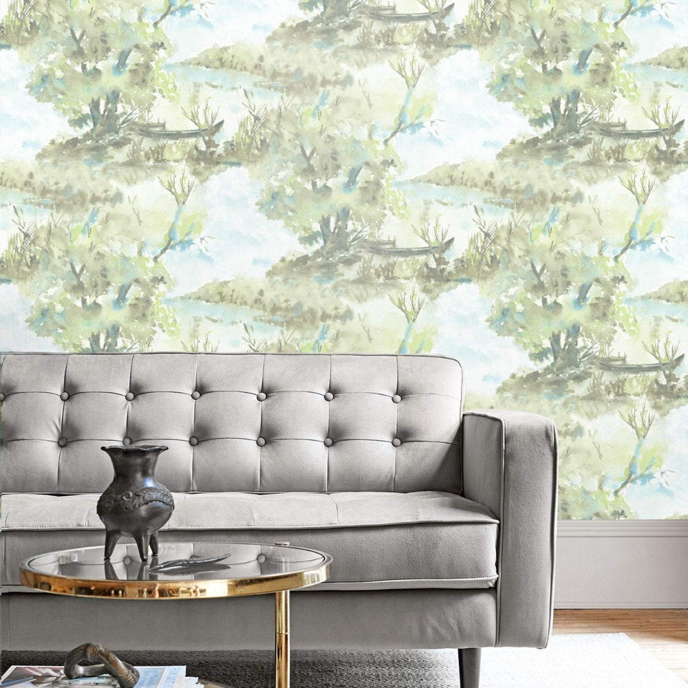 
                  
                    LG90604 Attersee watercolor landscape wallpaper living room from the Lugano collection by Seabrook Designs
                  
                