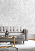 AW72020 oil and water abstract wallpaper living room from the Casa Blanca 2 collection by Collins & Company