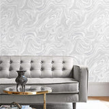 AW72020 oil and water abstract wallpaper living room from the Casa Blanca 2 collection by Collins & Company