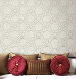 AI42414 silk road trellis geometric wallpaper decor from the Koi collection by Seabrook Designs