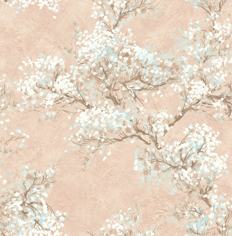 French Impressionist Cherry Blossoms Floral Wallpaper