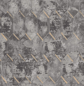MW30900 Whitney geometric faux wallpaper from the Metalworks collection by Seabrook Designs