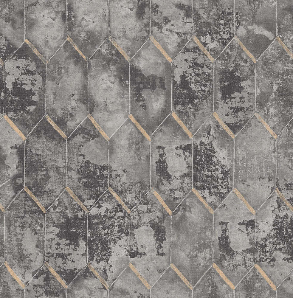 Seabrook Designs Metalworks Whitney Geometric Wallpaper
