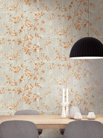 AI41901 great wall floral wallpaper decor from the Koi collection by Seabrook Designs