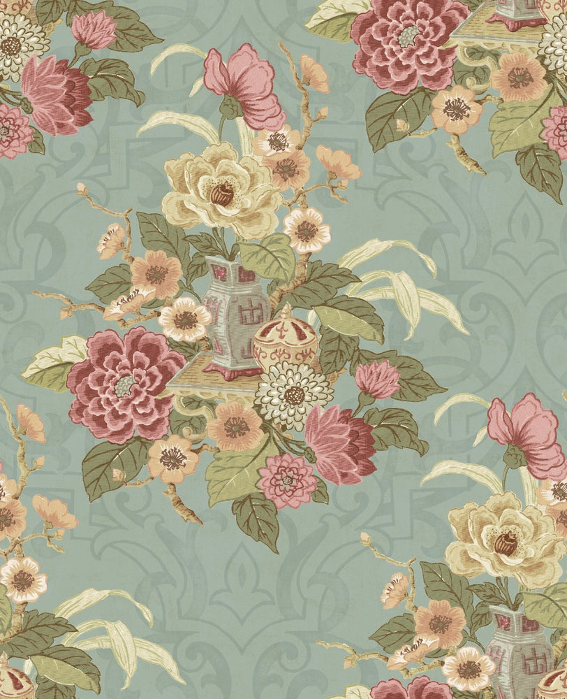 AI40001 dynasty floral wallpaper from the Koi collection by Seabrook Designs