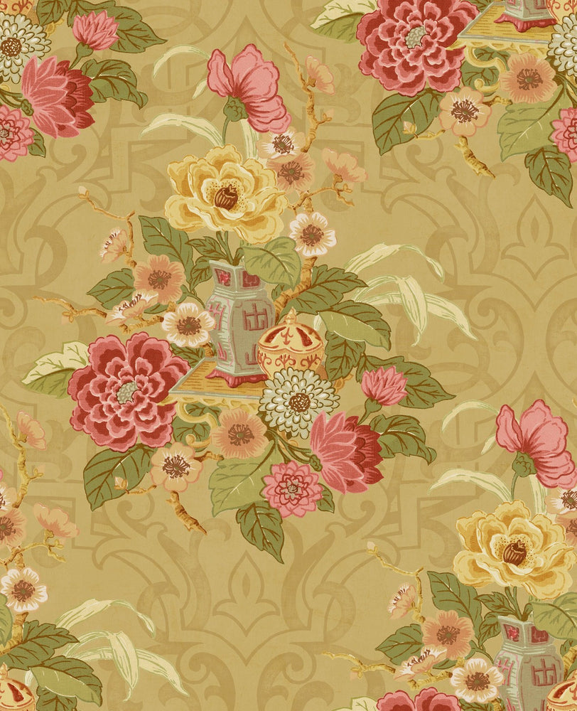 AI40010 dynasty floral wallpaper from the Koi collection by Seabrook Designs