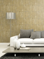Faux block wallpaper AI42105 living room from the Koi collection by Seabrook Designs