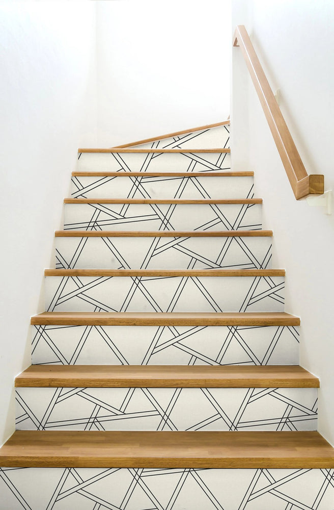 Railroad Geometric Peel and Stick Removable Wallpaper